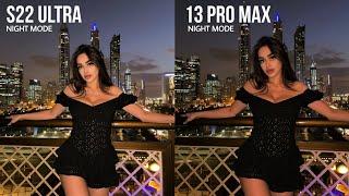 Samsung Galaxy S22 Ultra vs iPhone 13 Pro Max NIGHT MODE Camera Test