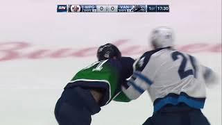 Derek Forbort VS Zack MacEwen Fight Winnipeg Jets at Vancouver Canucks