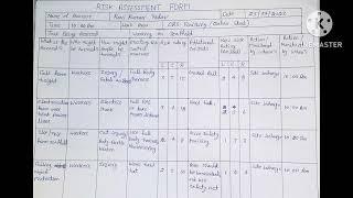 risk assessment form how to fill risk assessment form make risk assessment