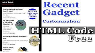 How To Use Gadget in Blogger || Recent post gadget html code download link