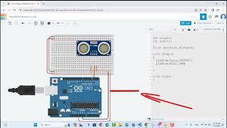 UltraSonic Distance Measuring Sensor Arduino-Tinkercad