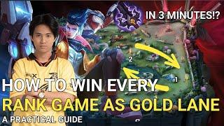 HOW TO WIN EVERY RANK GAME AS GOLD LANE | A PRACTICAL GUIDE | MOBILE LEGENDS