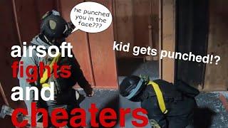 Airsoft *CHEATERS AND SALTY PLAYERS COMPLATION* Cheater makes kid cry?!