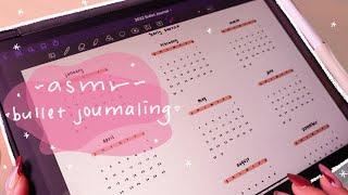 ASMR Bullet journal with me on my iPad  | iPad writing sounds, close whispering