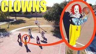 when your drone catches Clowns playing basketball DO NOT interrupt their game! (we took their ball)