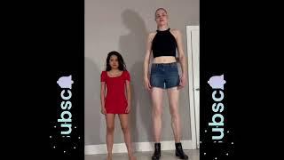 Tall giant girl clothes swap with short tiny girl # Tall girl VS Short girl # Height comparison