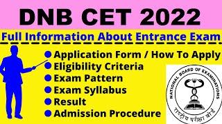 All About DNB CET 2022: Notification, Dates, Application, Eligibility, Pattern, Syllabus, Admit Card