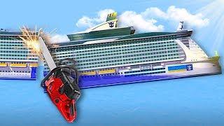 CUTTING A SHIP IN HALF! - Floating Sandbox Gameplay - Sinking Ship Game