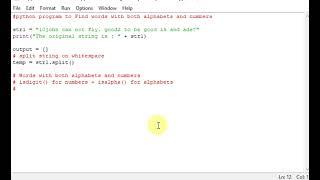 python program to Find words with both alphabets and numbers