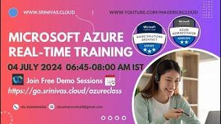 NEW Azure Administrator & Azure DevOps Realtime Training from 04/JULY/24 06:45AM to 08:00 AM IST