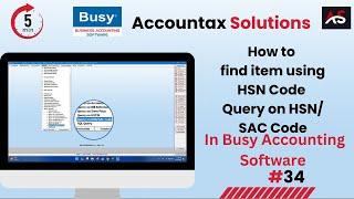 Learn How to find item using HSN Code in busy | Query on HSN Code | How to get list of Item