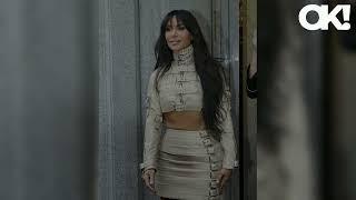 Kim Kardashian Nearly Spills Out of Red Leather Dress as She Attends Her Family's Christmas Party: P