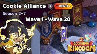 Cookie Alliance Season 2-7 Hero Mode Wave 1 -20 Guide | Cookie Run Kingdom