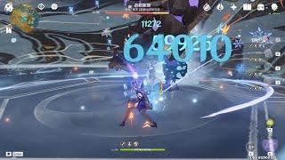 (原神)C6冰(氷)刻晴Cryo Keqing+C1申鶴Shenhe Damage Test - Genshin Impact