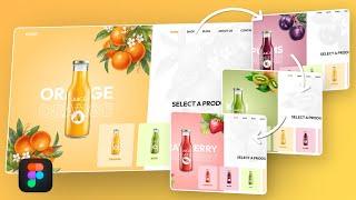 Juice Bar Website Hero Section Design using Figma | Figma Prototyping Tutorial