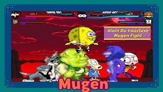 Mugen : Sylvester, Tom Cat, Spongebob & Rocko Vs Alex The Lion, Lincoln, Shrek & Wallace (Request)