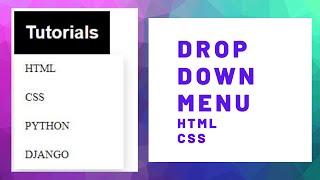How To Make Drop Down Menu Using HTML CSS | Tutorials Tuts