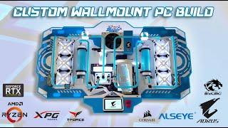 Custom Wallmount Gaming PC, Ryzen 9 5900x, RTX 3090 Aorus Waterblock, Custom water cooling