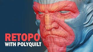 Easy Retopology in Blender with PolyQuilt