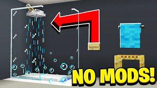 How to Build a REALISTIC WORKING SHOWER in Minecraft! (NO MODS!)