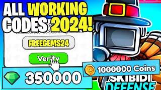 *NEW* ALL WORKING CODES FOR SKIBIDI TOWER DEFENSE IN 2024! ROBLOX SKIBIDI TOWER DEFENSE CODES