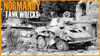 #8 D-Day Normandy wrecked German and Allied tanks and vehicles footage.