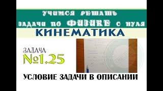 Задача 1,25. КИНЕМАТИКА | Учимся решать задачи по физике с нуля | Среднее ускорение