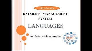 Database languages in DBMS | different languages of Database Management System