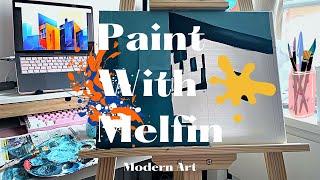 3 HOURS | Paint With Me | No breaks | ANIME Lofi Music | Modern Art - Abstract Painting on Canvas