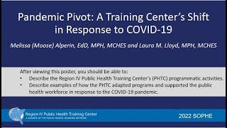 R IV PHTC Pandemic Pivot SOPHE 2022