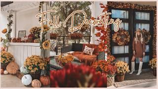 COZY FALL DECORATE WITH ME | FALL PATIO MAKEOVER | OUTDOOR FALL DECORATING IDEAS