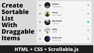 How to Create Sortable List With Draggable Items using HTML, CSS & JavaScript | Sortable.js