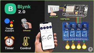 ESP8266 Project using Blynk Google Assistant with Timer and Sensor | IoT Projects 2022