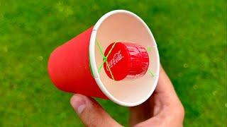 How to make a walking cup - Simple DIY Toy you can make using paper cap