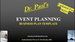 Dr. Paul’s Event Planning Business Plan Template Updated for 2025