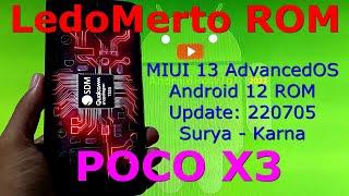 LedoMerto ROM MIUI 13 for Poco X3 Android 12 Update: 220705