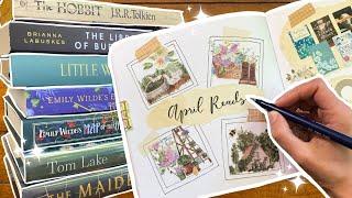 April Wrap Up + Reading Journal Spreads! monthly stats, book spreads, and cottagecore reads