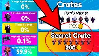 OMG!! NEW SECRET CRATE! I BOUGHT NEW UNITS FOR 100.000 GEMS | Toilet Tower Defense