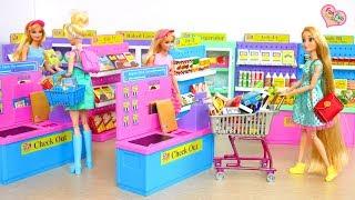 Barbie Puppe Lebensmittelgeschäft Lebensmittelmarkt Supermarkt Lebensmitteleinkauf