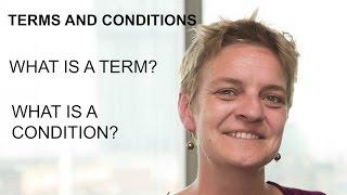 Terms and Conditions: What is a term? What is a condition?
