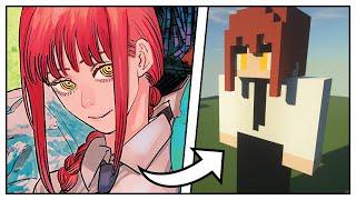 How to Build a Makima Statue (Chainsaw Man) - Minecraft