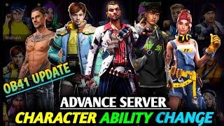 CHARACTER ABILITY CHANGE || OB41 Advance server character ability update full details !!!