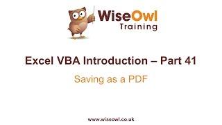Excel VBA Introduction Part 41 - Saving as a PDF