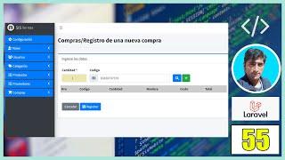 55 CRUD CREATE Compras en el Sistema de Ventas en Laravel (PHP - MySql) FullStack - parte 6