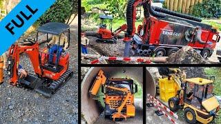 Traffic light installation in tunnel. RC Excavator Kubota Hutter U17, Suction Truck CAT loader. FULL