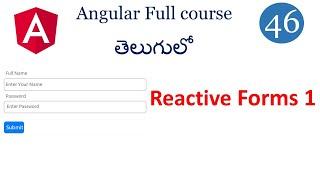 Reactive forms in angular | Angular forms in Telugu | Angular Reactive Forms | Angular tutorials