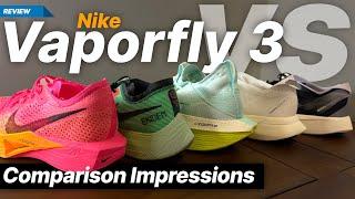 Nike Vaporfly 3 vs Nike Vaporfly Next% 2, Nike Alphafly 2, Adidas Adios Pro 3, Adidas Takumi Sen 9