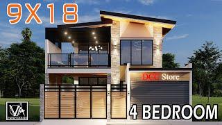 2 Storey Elegant Design 4 Bedrooms 9x18 Meters