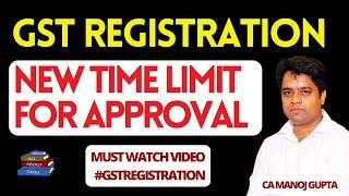 GST Registration नई टाइम लिमिट | GST Registration new time limit |