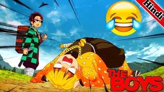 Tanjiro Zenitsu Funny Scenes || Demon Slayer In Hindi Dubbed || #S1E11 Part 2